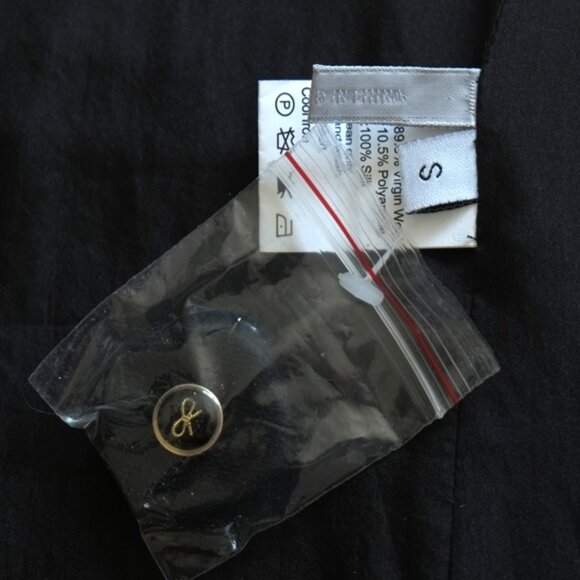 NWOT Anya Hindmarch black wool midi peacoat Sz S - Picture 13 of 14